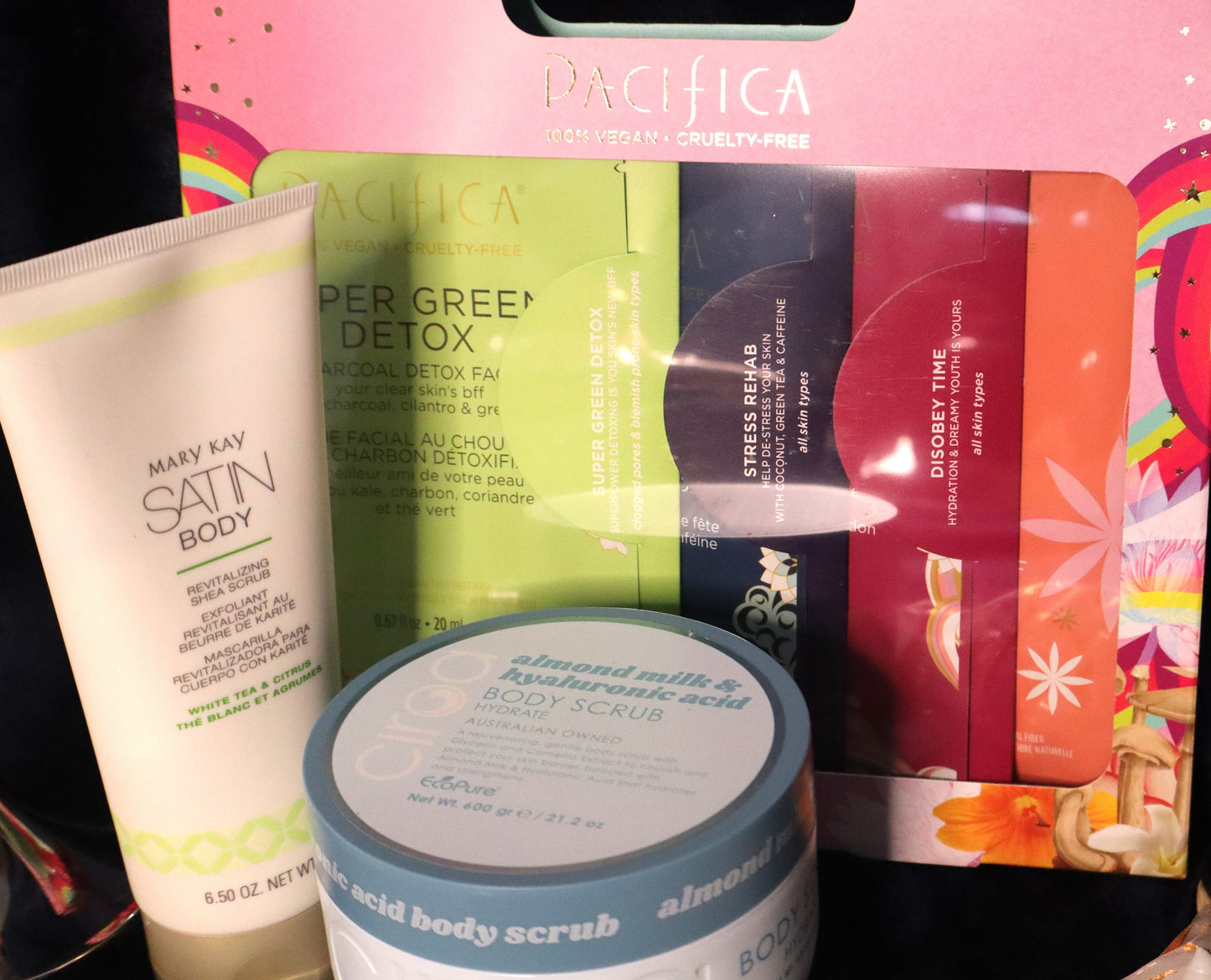 Mary Kay Body Scrub for her. Body scrub for him