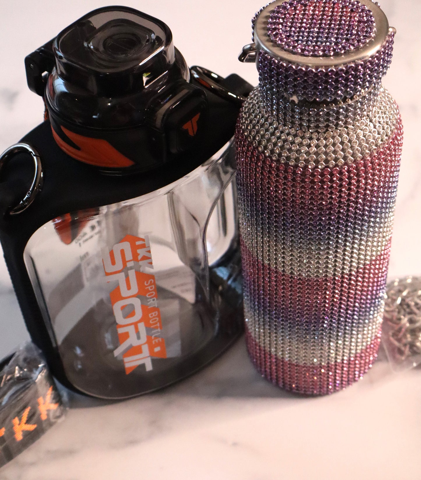 Dazzling gradient glittery water bottle