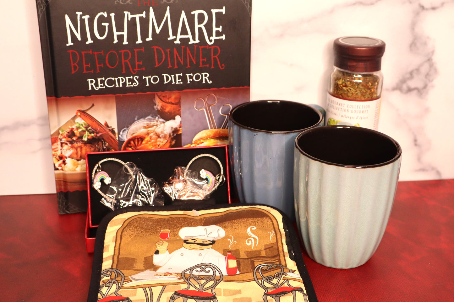 coffee mugs cooking books
