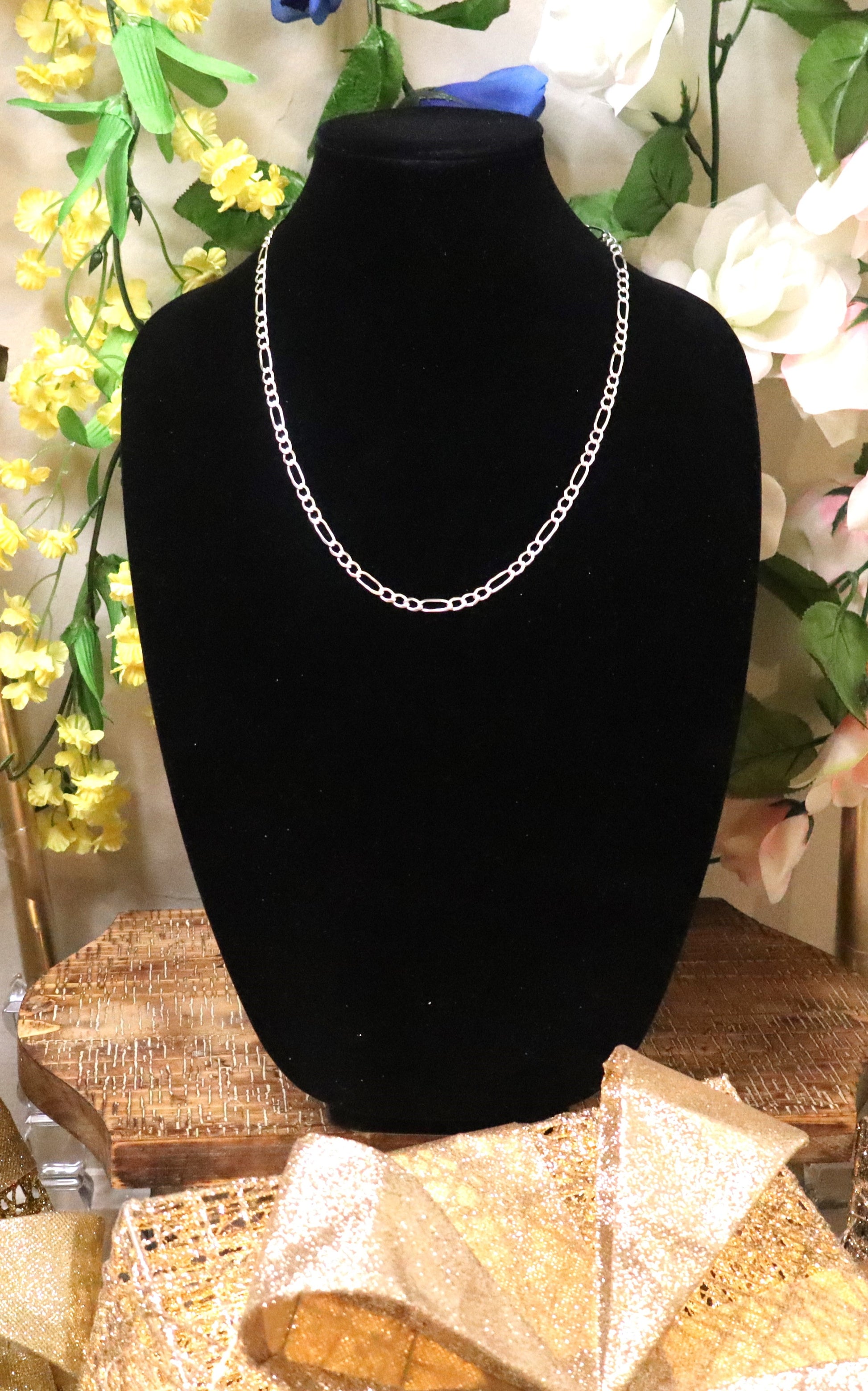24-inch -925 sterling silver Figaro chain