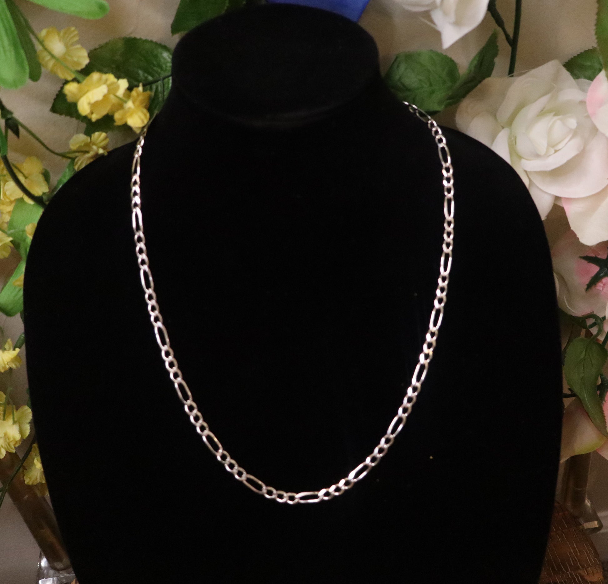 24-inch -925 sterling silver Figaro chain