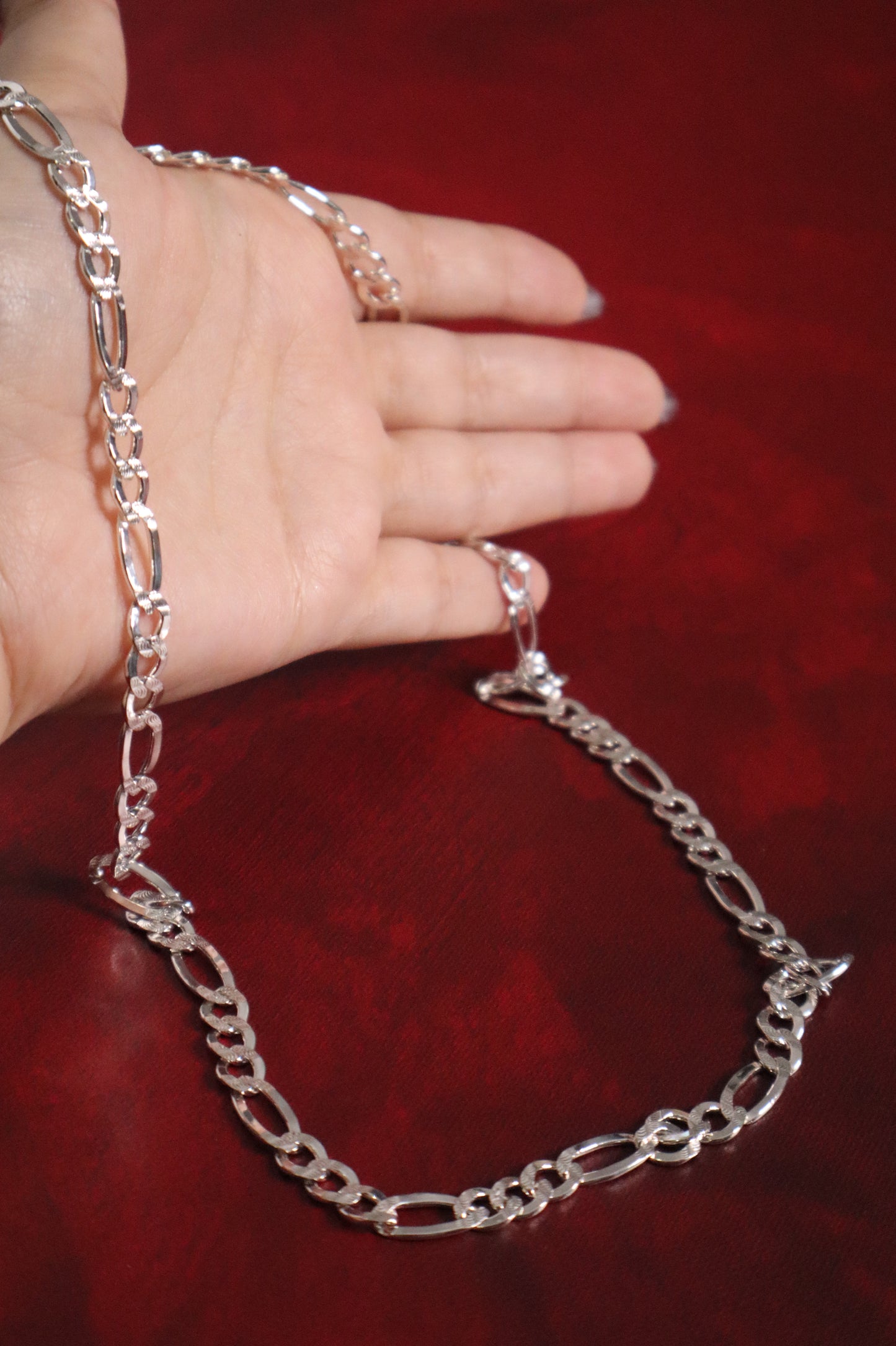 24-inch -925 sterling silver Figaro chain