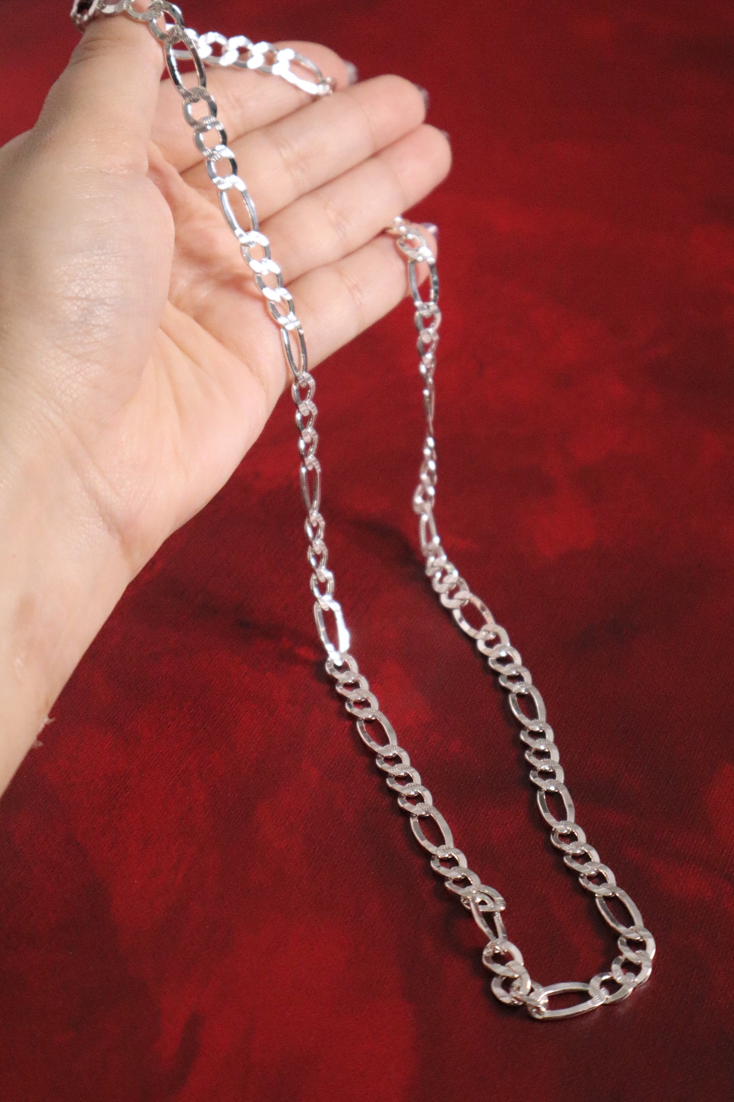 24-inch -925 sterling silver Figaro chain