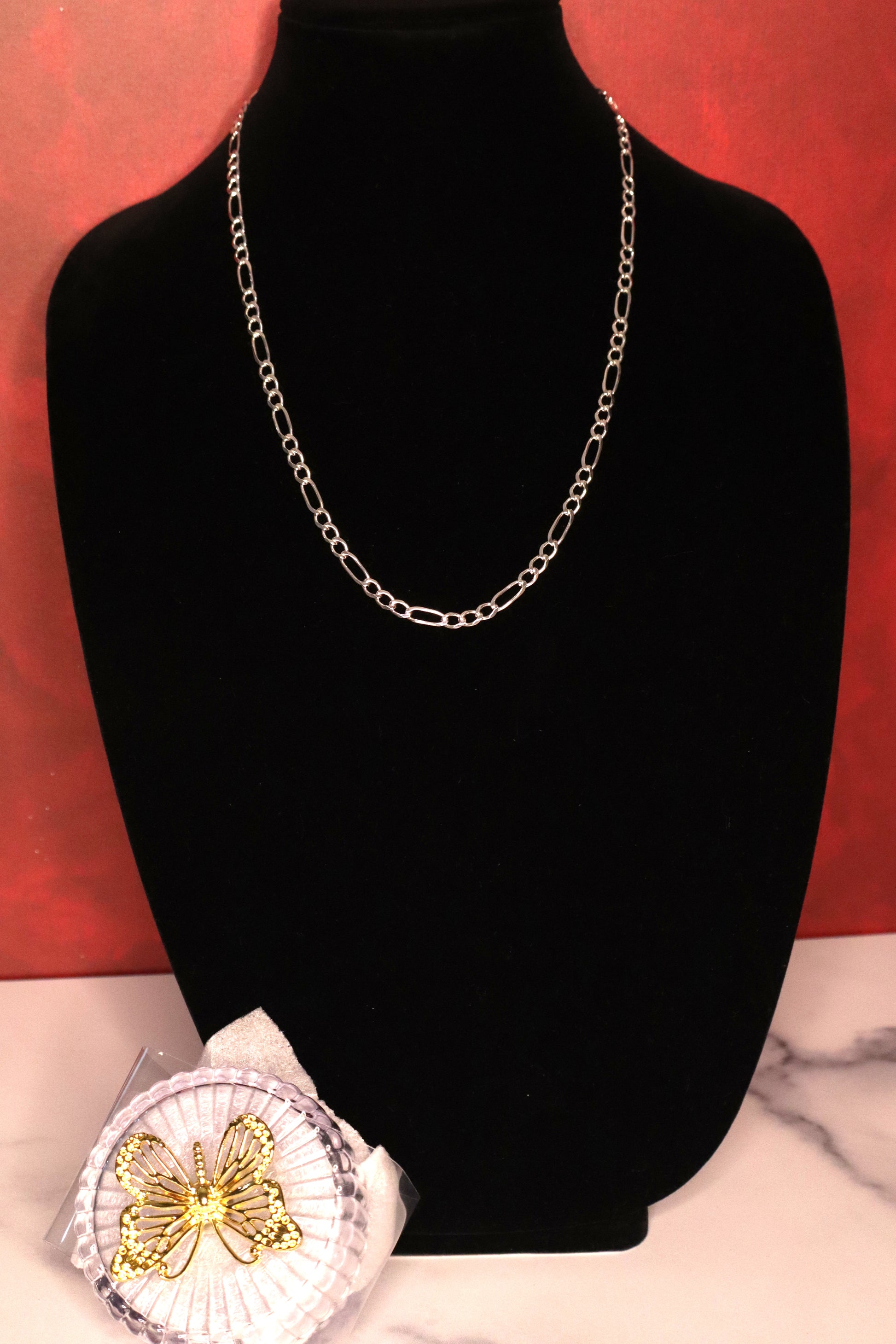 24-inch -925 sterling silver Figaro chain