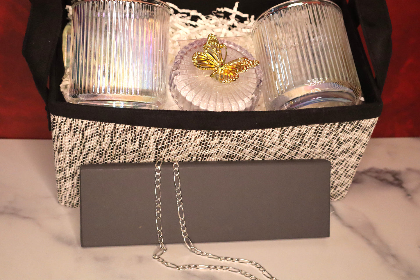 24-inch -925 sterling silver Figaro chain-gift set for him