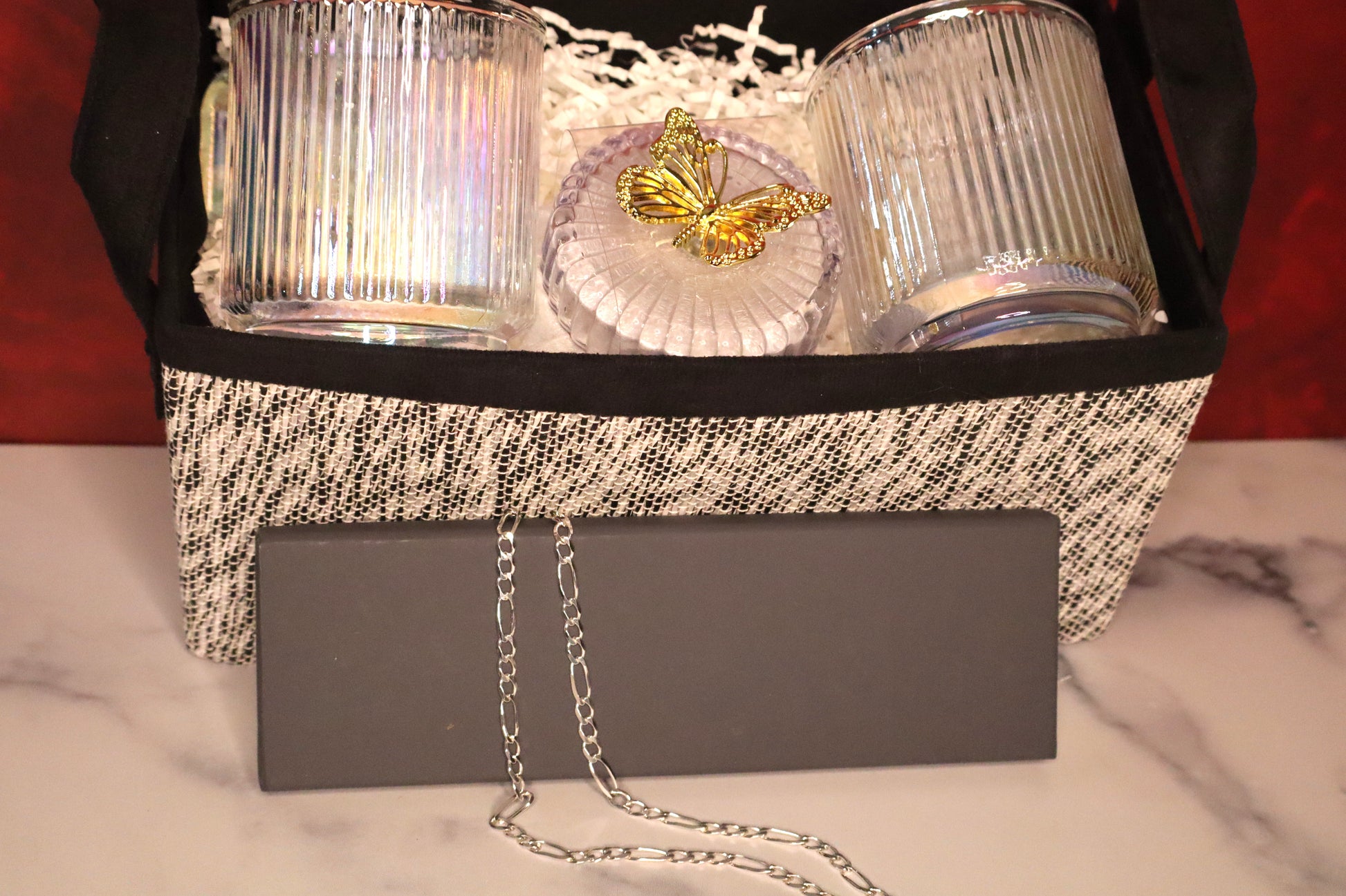 24-inch -925 sterling silver Figaro chain-gift set for him